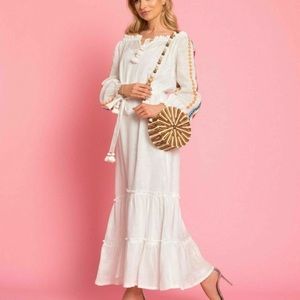 Tory Burch Embroidered Peasant Dress